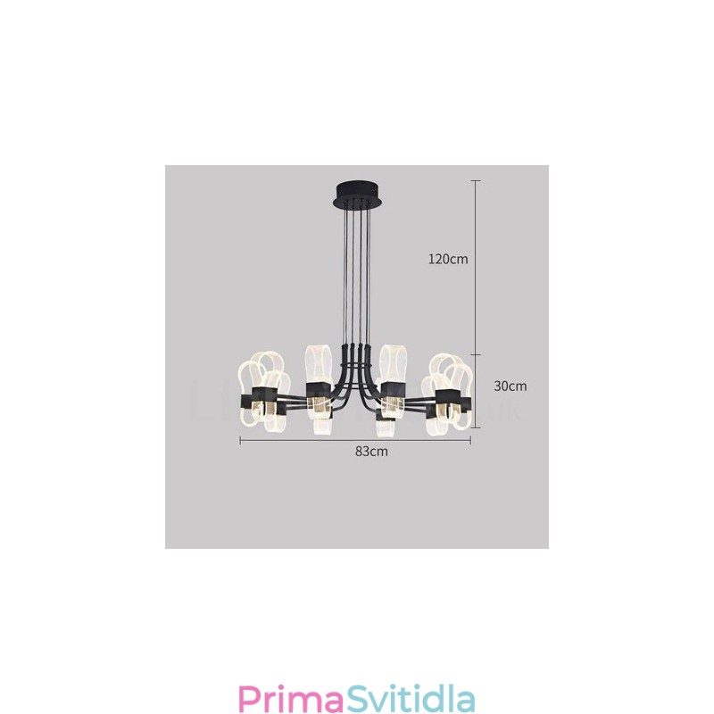 Designový lustr 10 Light Nordic Post Modern 2021 s akrylovými stínidly