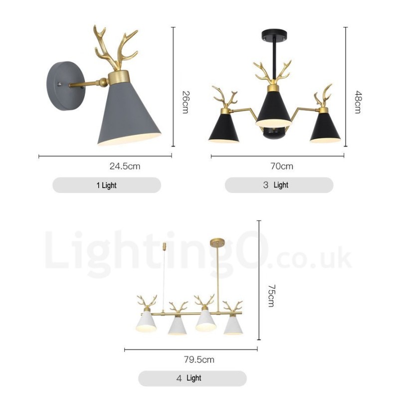 4 Light Nordic Macaron Modern Parohy Lustr