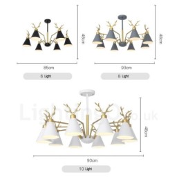4 Light Nordic Macaron Modern Parohy Lustr