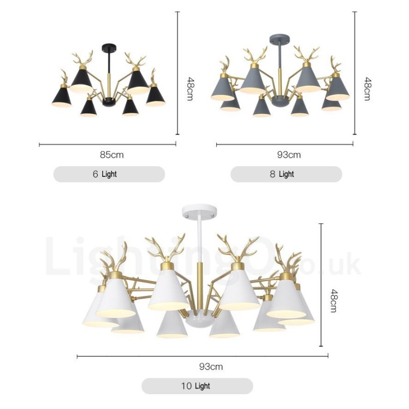 4 Light Nordic Macaron Modern Parohy Lustr