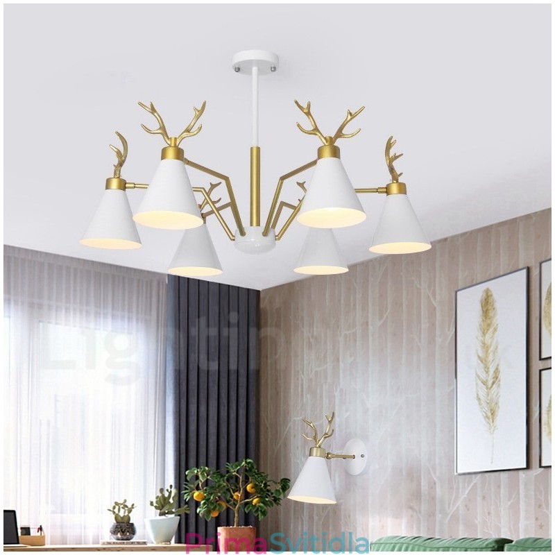 6 Light Nordic Macaron Modern Parohy Lustr