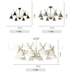 8 Light Nordic Macaron Modern Parohy Lustr