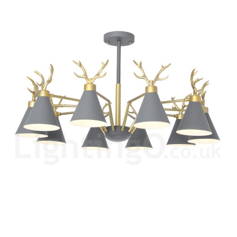 10 Light Nordic Macaron Modern Parohy Lustr