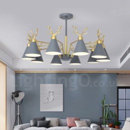 10 Light Nordic Macaron Modern Parohy Lustr