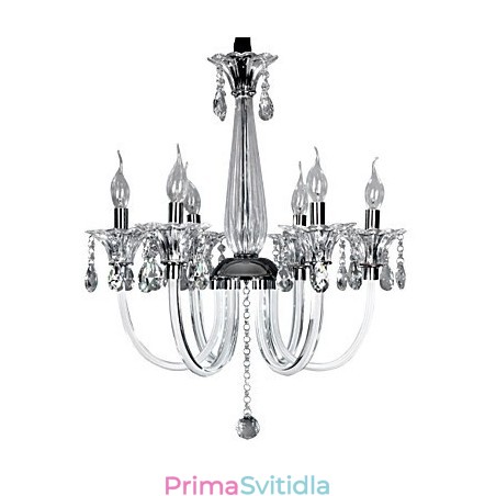 Elegantní křišťálový lustr se 6 světly ve svíčkové žárovce Elegantní křišťálový lustr se 6 světly ve svíčkové žárovce