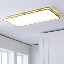 Ultratenký obdélníkový moderní moderní severský styl mosazná zapuštěná stropní svítidla s akrylovým stínidlem Lze použít také jako nástěnné svítidlo
