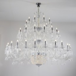 50 Light Clear Elegantní Luxusní křišťálový lustr Výstavní lustr Hal
