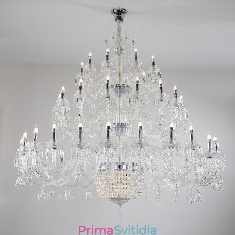 50 Light Clear Elegantní Luxusní křišťálový lustr Výstavní lustr Hal