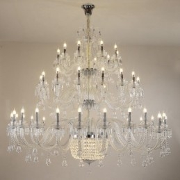 50 Light Clear Elegantní Luxusní křišťálový lustr Výstavní lustr Hal