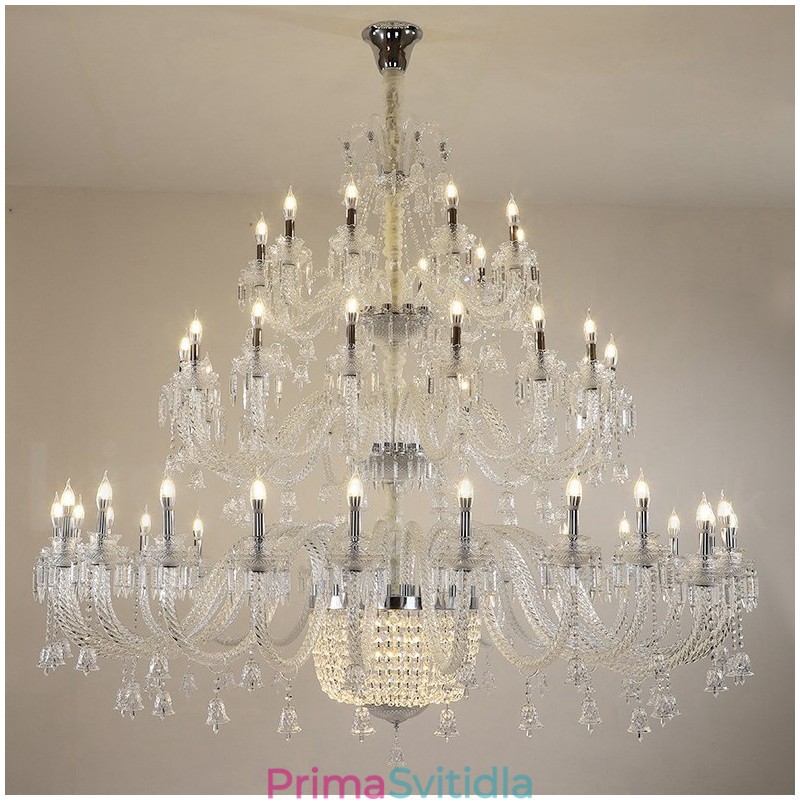 50 Light Clear Elegantní Luxusní křišťálový lustr Výstavní lustr Hal
