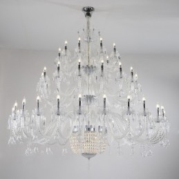 50 Light Clear Elegantní Luxusní křišťálový lustr Výstavní lustr Hal