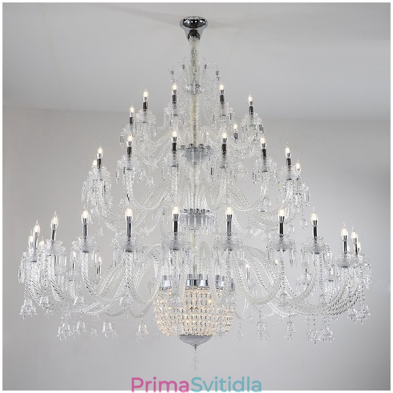 50 Light Clear Elegantní Luxusní křišťálový lustr Výstavní lustr Hal