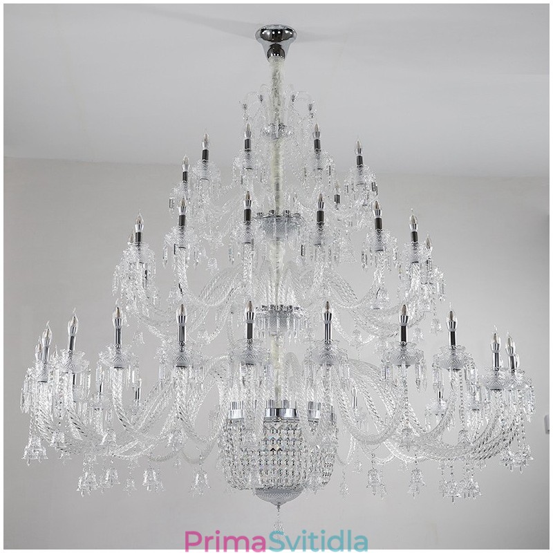 50 Light Clear Elegantní Luxusní křišťálový lustr Výstavní lustr Hal