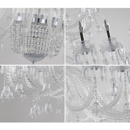 50 Light Clear Elegantní Luxusní křišťálový lustr Výstavní lustr Hal