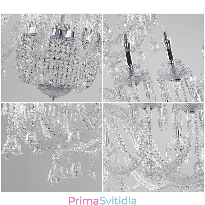 50 Light Clear Elegantní Luxusní křišťálový lustr Výstavní lustr Hal
