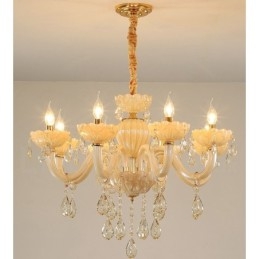 8 Lehký luxusní křišťálový lustr se svíčkou na šampaňské