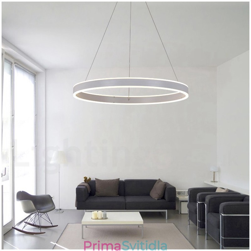 1 prsten Závěsné svítidlo se dvěma proužky Art Deco 60 cm závěsné světlo