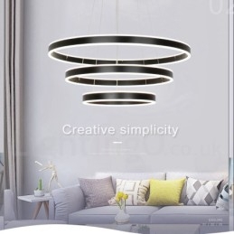 Stmívatelné Wi-Fi Smart 3 Ring Dvoupáskové moderní moderní závěsné světlo s akrylovým stínidlem