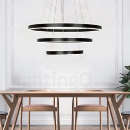 Stmívatelné Wi-Fi Smart 3 Ring Dvoupáskové moderní moderní závěsné světlo s akrylovým stínidlem