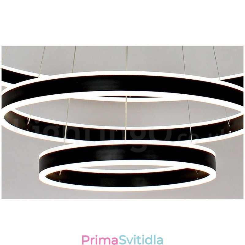 Stmívatelné Wi-Fi Smart 3 Ring Dvoupáskové moderní moderní závěsné světlo s akrylovým stínidlem