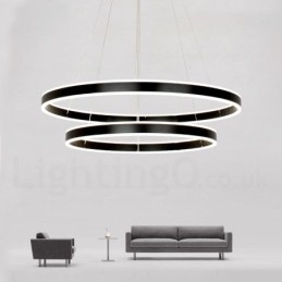 Stmívatelné Wi-Fi Smart 3 Ring Dvoupáskové moderní moderní závěsné světlo s akrylovým stínidlem