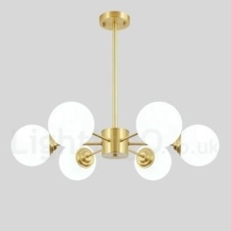6 Light Pure Mosazný Lustr Fazole Severní Evropa Moderní kovové molekuly Závěsné světlo