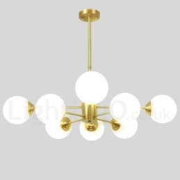 8 Light (4+4 Light) Dvoupatrový čistý mosaz Fazolový lustr Severní Evropa Moderní kovové Molekuly Závěsné světlo