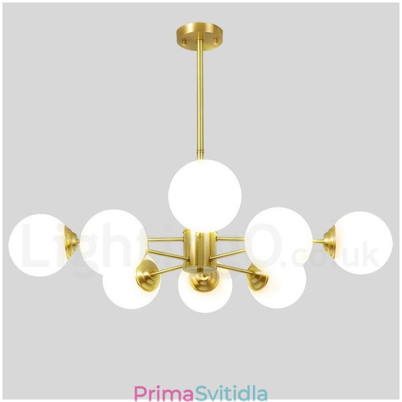 8 Light (4+4 Light) Dvoupatrový čistý mosaz Fazolový lustr Severní Evropa Moderní kovové Molekuly Závěsné světlo