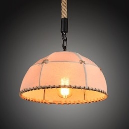 Retro ručně vyráběná krajská lustrová lampa z konopného lana v industriálním venkovském stylu