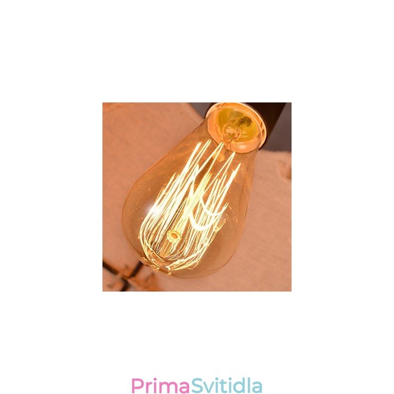 Retro ručně vyráběná krajská lustrová lampa z konopného lana v industriálním venkovském stylu