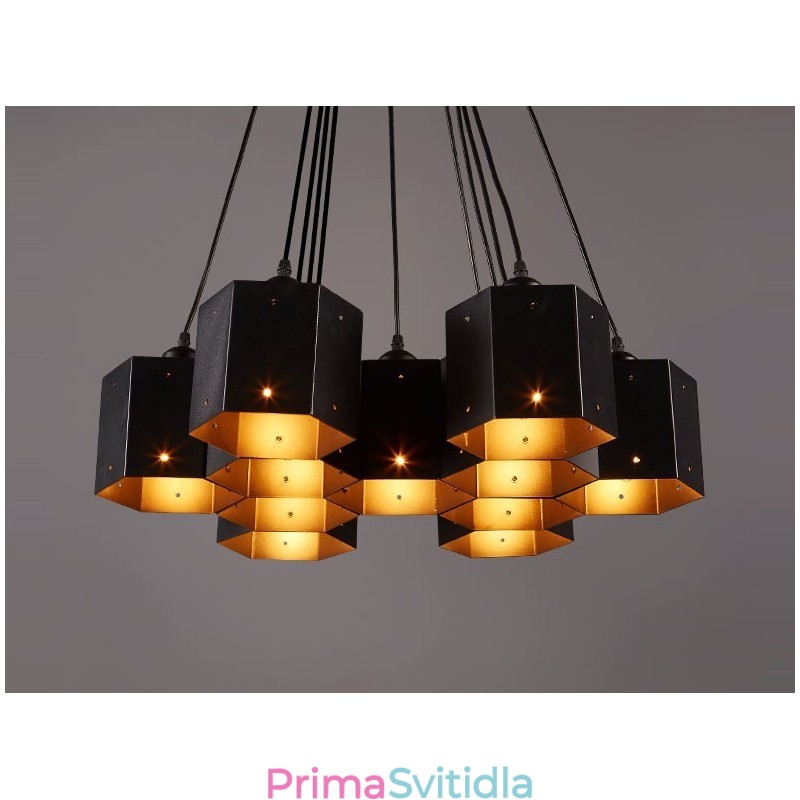 Závěsné lustrové svítidlo Loft v průmyslovém stylu