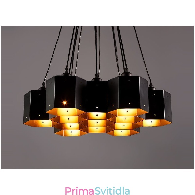 Závěsné lustrové svítidlo Loft v průmyslovém stylu