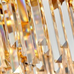 Dvoupatrový luxusní postmoderní černý a zlatý kulatý křišťálový závěsný lustr K9