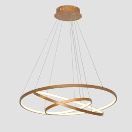 Stmívatelné závěsné světlo s dálkovým ovládáním Zlatý moderní design se třemi prstenci