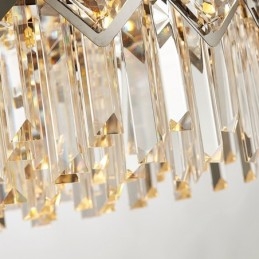 Dvoupatrový luxusní postmoderní černý a zlatý kulatý křišťálový závěsný lustr K9