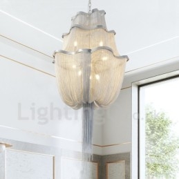 Designový přívěsek střapce Lustr Světle stříbrná zlatá barva