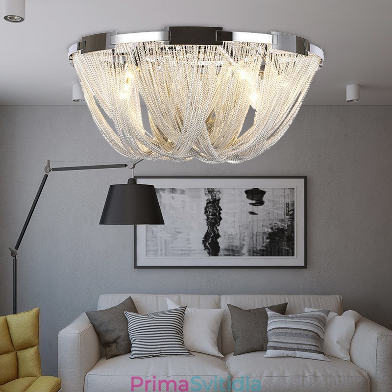 Střapce Lustr Designer Stropní Světle stříbrná zlatá barva