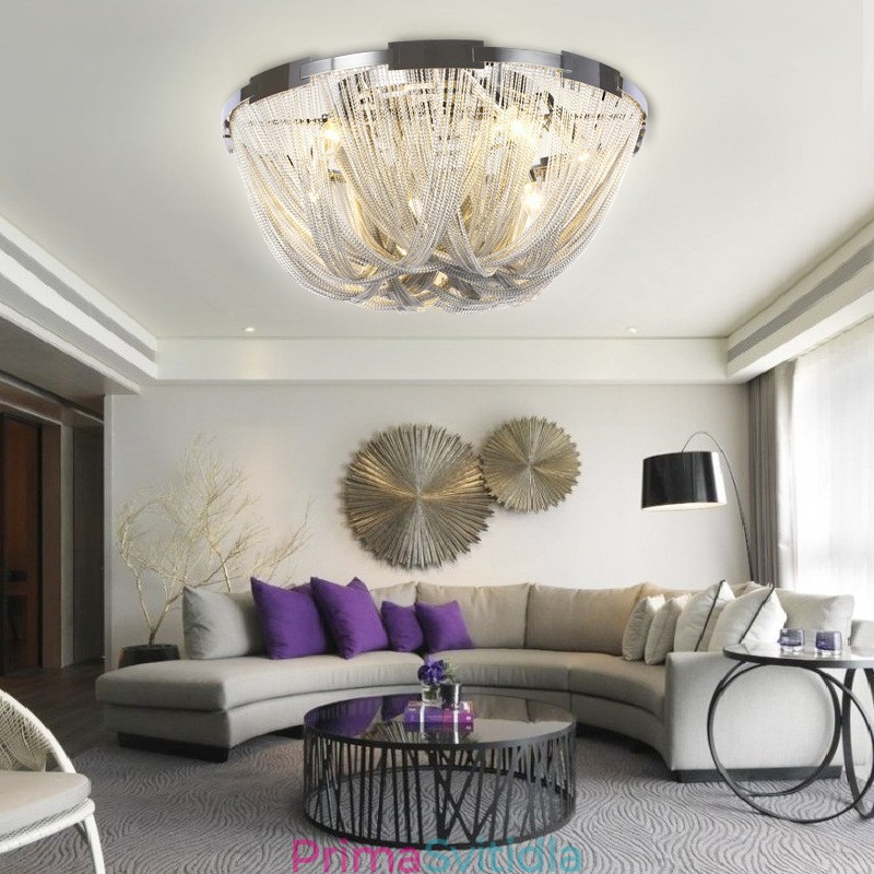 Střapce Lustr Designer Stropní Světle stříbrná zlatá barva