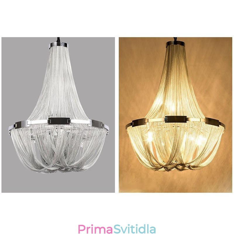 Designový přívěsek střapce Lustr Světle stříbrná zlatá barva