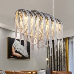 Designový přívěsek střapce Lustr Světle stříbrná zlatá barva