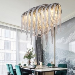 Designový přívěsek střapce Lustr Světle stříbrná zlatá barva
