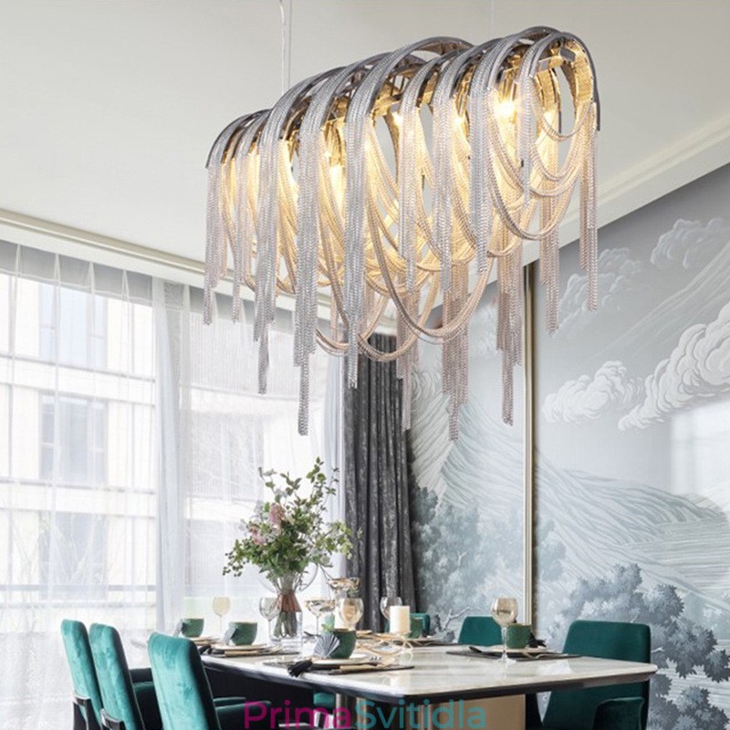 Designový přívěsek střapce Lustr Světle stříbrná zlatá barva