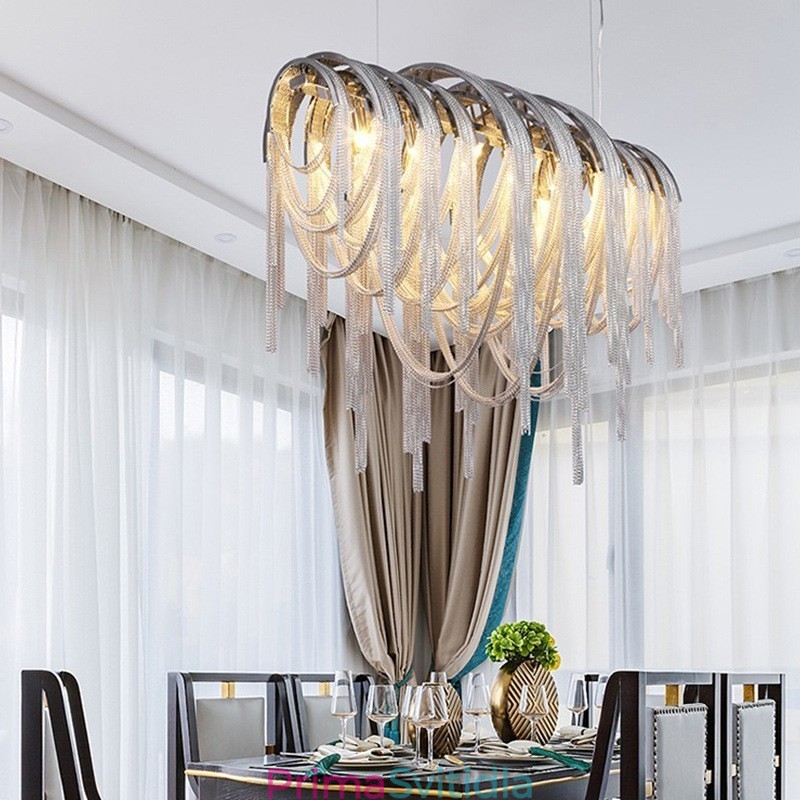 Designový přívěsek střapce Lustr Světle stříbrná zlatá barva