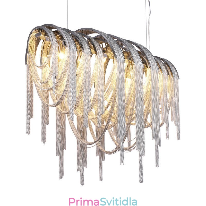 Designový přívěsek střapce Lustr Světle stříbrná zlatá barva