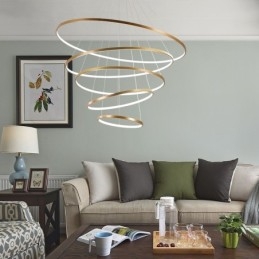 Velký 4 prsteny 5 prstenů černé bílé zlato přívěsek světlo moderní design