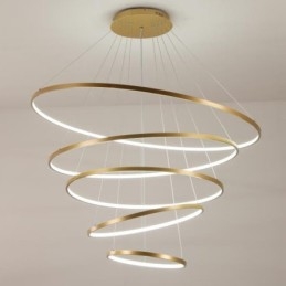 Velký 4 prsteny 5 prstenů černé bílé zlato přívěsek světlo moderní design