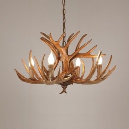 4 Lehký rustikální umělecký Retro Antler starožitný lustr