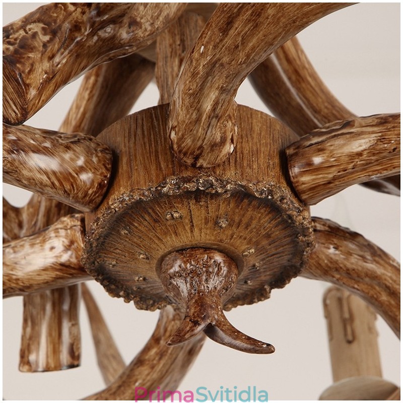 4 Lehký rustikální umělecký Retro Antler starožitný lustr