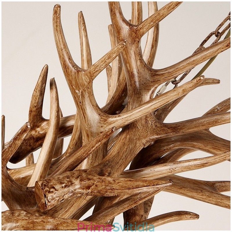 4 Lehký rustikální umělecký Retro Antler starožitný lustr