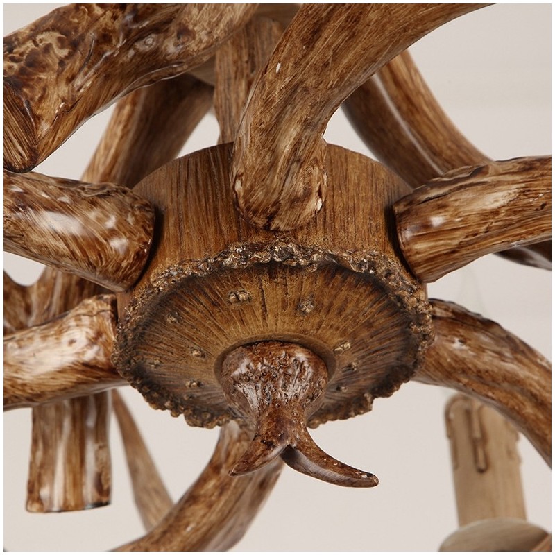 8 Lehký rustikální umělecký Retro Antler starožitný lustr